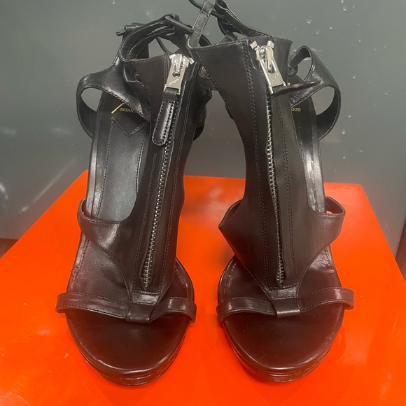 Brian Atwood Black Stiletto Sandals - Picture 2 of 7